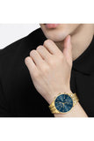 Hugo Boss Associate Blue Dial Gold Steel Strap Watch for Men - 1513841 Authentic Buy Shop Now