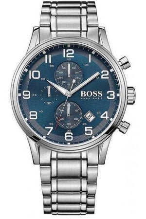 Hugo Boss Aeroliner Blue Dial Silver Steel Strap Watch for Men - 1513183 Authentic Buy Shop Now