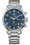 Hugo Boss Aeroliner Blue Dial Silver Steel Strap Watch for Men - 1513183 Authentic Buy Shop Now