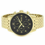 Hugo Boss Navigator Black Dial Gold Steel Strap Watch for Men - 1513531 Authentic Buy Shop Now