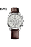 Hugo Boss Ikon White Dial Brown Leather Strap Watch for Men - 1513175 Authentic Buy Shop Now