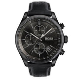 Hugo Boss Grand Prix Black Dial Black Leather Strap Watch for Men - 1513474 Authentic Buy Shop Now