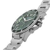 Emporio Armani World Explorer Solar Chronograph Green Dial Silver Steel Strap Watch for Men - AR11741 Authentic Buy Shop Now