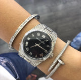 Michael Kors Channing Diamonds Black Dial Silver Steel Strap Watch for Women - MK6089 Authentic Buy Shop Now