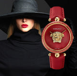 Versace Palazzo Empire Red Dial Red Leather Strap Watch for Women - VCO120017 Authentic Buy Shop Now