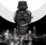 Versace V-Racer Aion Chronograph Black Dial Black Leather Strap Watch for Men - VBR030017 Authentic Buy Shop Now