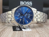 Hugo Boss Jet Blue Dial Silver Steel Strap Watch for Men - 1513384 Authentic Buy Shop Now