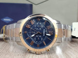 Fossil Grant Chronograph Blue Dial Two Tone Steel Strap Watch for Men - FS5024 Authentic Buy Shop Now