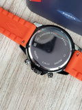 Fossil Bannon Chronograph Grey Dial Orange Silicone Strap Watch for Men - BQ2500 Authentic Buy Shop Now