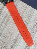 Fossil Bannon Chronograph Grey Dial Orange Silicone Strap Watch for Men - BQ2500 Authentic Buy Shop Now