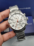 Tommy Hilfiger Trent Multifunction White Dial Silver Steel Strap Watch for Men - 1791140 Authentic Buy Shop Now