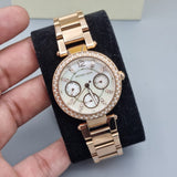 Michael Kors Parker White Dial Rose Gold Steel Strap Watch for Women - MK5616 Authentic Buy Shop Now