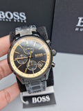 Hugo Boss Grand Prix Black Dial Black Steel Strap Watch for Men - 1513578 Authentic Buy Shop Now