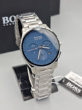 Hugo Boss Peak Chronograph Blue Dial Silver Steel Strap Watch for Men - 1513763 Authentic Buy Shop Now