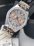 Emporio Armani Sportivo Chronograph Silver Dial Two Tone Steel Strap Watch For Men - AR5999 Authentic Buy Shop Now