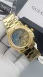 Guess Confetti Diamonds Gold Dial Gold Steel Strap Watch for Women - W0774L2 Authentic Buy Shop Now
