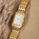 Fossil Raquel Three Hand Date White Dial Gold Steel Strap Watch For Women - ES5220 Authentic Buy Shop Now