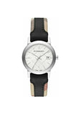Burberry The City White Dial Black Haymarket Leather Strap Watch for Women - BU9150 Authentic Buy Shop Now