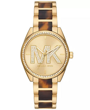 Michael Kors Janelle Quartz Gold Dial Two Tone Steel Strap Watch For Women - MK4730 Authentic Buy Shop Now