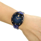 Versace Shadov Quartz Black Dial Blue Leather Strap Watch for Men - VEBM00418 Authentic Buy Shop Now