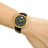 Versace V-Twist Black Dial Black Leather Strap Watch for Women - VELS00619 Authentic Buy Shop Now