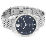 Gucci G Timeless Automatic Black Dial Silver Steel Strap Watch For Men - YA126353 Authentic Buy Shop Now