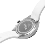 Hugo Boss Volane Grey Dial White SIlicone Strap Watch for Men - 1513948 Authentic Buy Shop Now