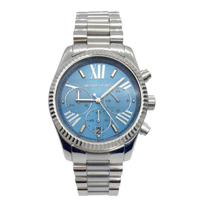 Michael Kors Lexington Chronograph Blue Dial Silver Steel Strap Watch For Women - MK5887 Authentic Buy Shop Now