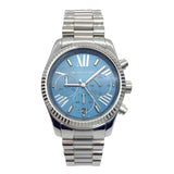 Michael Kors Lexington Chronograph Blue Dial Silver Steel Strap Watch For Women - MK5887 Authentic Buy Shop Now