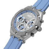 Guess Heiress Diamonds Blue Dial Blue Rubber Strap Watch for Women - GW0407L1 Authentic Buy Shop Now