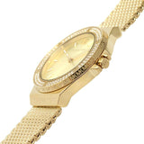 Michael Kors Lennox Three-Hand Gold Dial Gold Mesh Bracelet Watch For Women - MK7335 Authentic Buy Shop Now