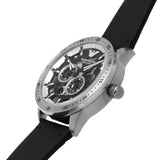 Emporio Armani Renato Chronograph Automatic Black Dial Black Leather Strap Watch For Men - AR60051 Authentic Buy Shop Now