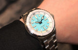Breitling Superocean Automatic 36 Turquoise Dial Silver Steel Strap Watch for Men - A17377211C1A1 Authentic Buy Shop Now