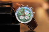 Breitling Navitimer B01 Chronograph 41 Green Dial Brown Leather Strap Watch for Men - AB0139211L1P1 Authentic Buy Shop Now