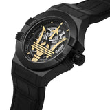 Maserati Potenza Skeleton Limited Edition Black Dial Black Leather Strap Watch For Men - R8821108027 Authentic Buy Shop Now