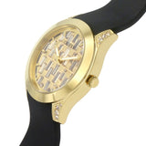 Guess Clarity Gold Dial Black Silicone Strap Watch for Women - GW0109L1 Authentic Buy Shop Now