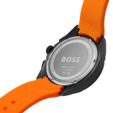 Hugo Boss Volane Black Dial Orange Silicone Strap Watch for Men - 1513957 Authentic Buy Shop Now