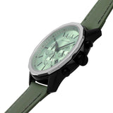 Armani Exchange Banks Chronograph Green Dial Green Leather Strap Watch For Men - AX1725 Authentic Buy Shop Now