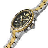 Michael Kors Everest Chronograph Black Dial Two Tone Steel Strap Watch For Women - MK7209 Authentic Buy Shop Now