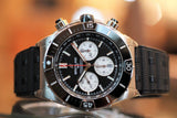 Breitling Super Chronomat B01 44 Black Dial Black Rubber Strap Watch for Men - AB0136251B1S1 Authentic Buy Shop Now