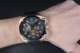 Diesel BAMF Chronograph Black Dial Black Leather Strap Watch For Men - DZ7346 Authentic Buy Shop Now