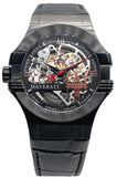 Maserati Automatic Skeleton Black Dial Black Leather Strap Watch For Men - R8821108021 Authentic Buy Shop Now