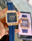 Guess Leo Chronograph Blue Dial Blue Silicone Strap Watch For Men - GW0637G3 Authentic Buy Shop Now