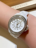 Chanel J12 Quartz Diamonds White Dial White Steel Strap Watch for Women - J12 H6418 Authentic Buy Shop Now