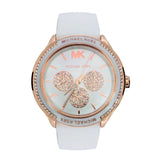 Michael Kors Oversized Sport Quartz White Dial White Rubber Strap Watch For Women - MK6945 Authentic Buy Shop Now