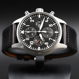 IWC Pilot's Watch Chronograph Black Dial Black Leather Strap Watch for Men - IW377709 Authentic Buy Shop Now
