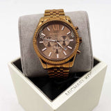 Michael Kors Lexington Chronograph Brown Dial Brown Steel Strap Watch For Men - MK8522 Authentic Buy Shop Now