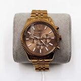 Michael Kors Lexington Chronograph Brown Dial Brown Steel Strap Watch For Men - MK8522 Authentic Buy Shop Now