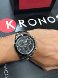 Tissot V8 Quartz Chronograph Black Dial Silver Steel Strap Watch For Men - T106.417.11.051.00 Authentic Buy Shop Now