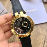 Versace V-Race Quartz Black Dial Black Leather Strap Watch For Men - VEBV00119 Authentic Buy Shop Now